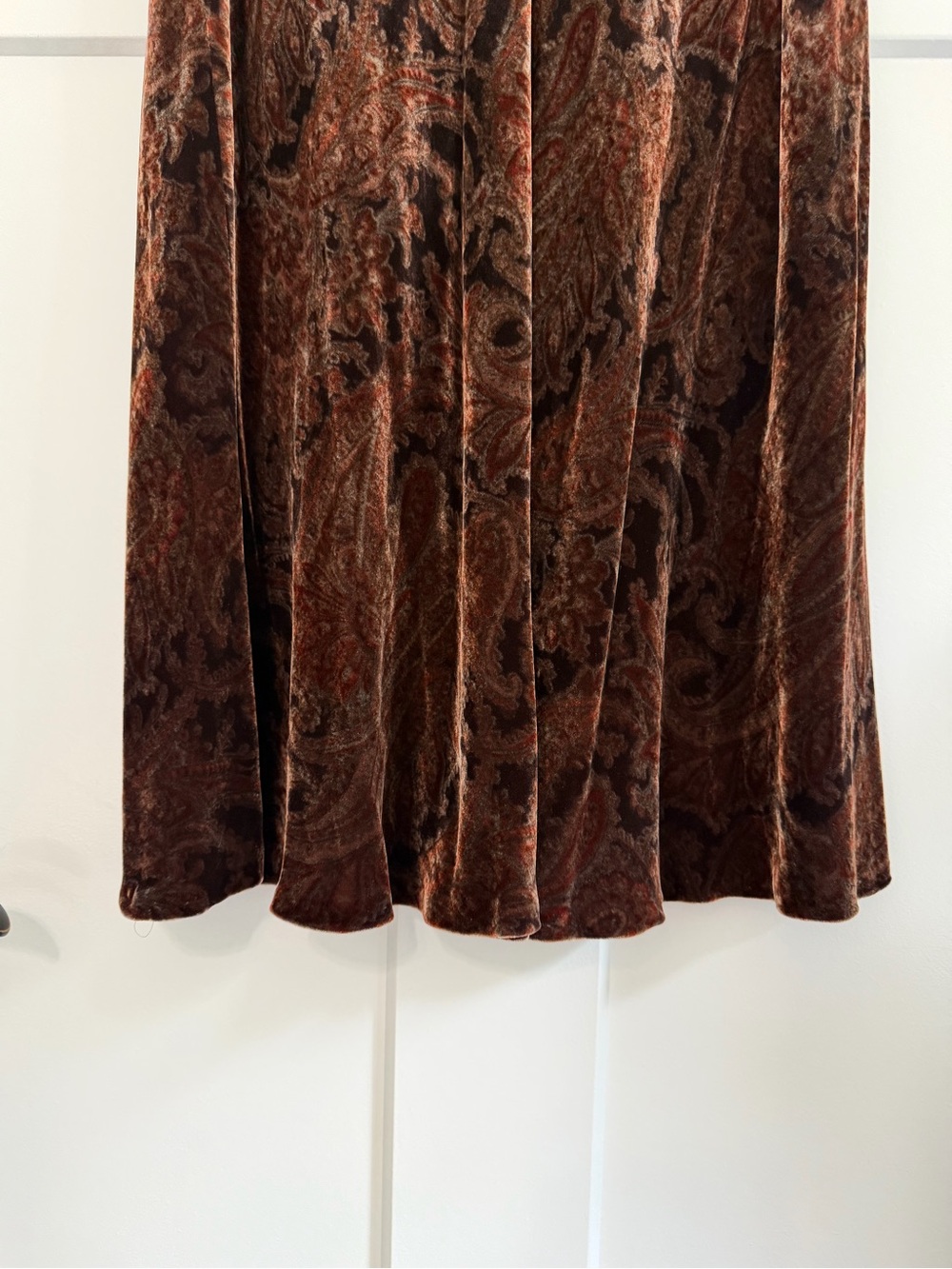 Talbots Collection Silk Blend Burnout Velvet Paisley A-Line Midi Skirt 14 - Picture 4 of 9